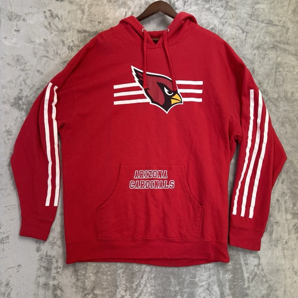 Arizona Cardinals Mens Size XXL Mitchell & Ness Red Hoodie Pullover Stripes